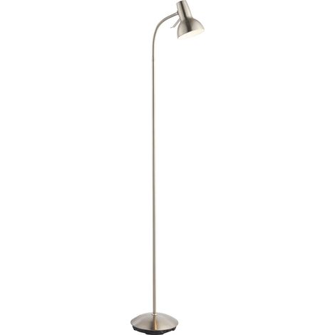Endon Amalfi - Lampada da terra a LED 1 luce Nickel satinato, vernice bianca lucida, GU10