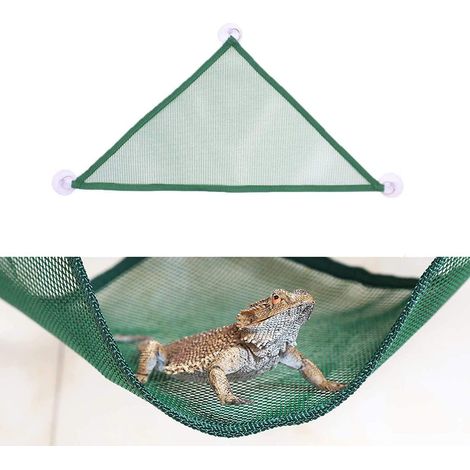 2 Hamacs pour reptiles : Hamacs pour lézards barbus, geckos - Hamacs en maille respirante, adaptés aux geckos, serpents, caméléons, lézards barbus, couleur verte (1/5)