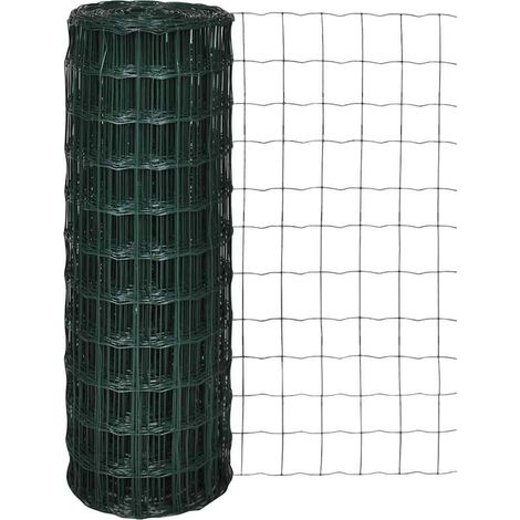 Recinzione Europea in Acciaio 25 x 1,5 m Verde vidaXL