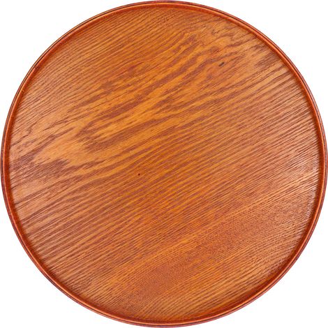 Plateau de service rond en bois, durable, style simple et élégant, usage multiple, surface brillante, structure stable, 30 cm (1/5)
