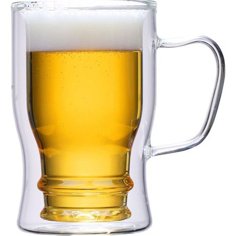 Klarglasbecher mit Henkel für Bier, Kaffee oder Tee – 550 ml (1/5)