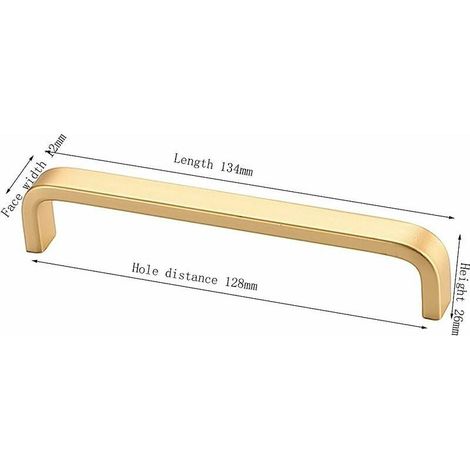 Poignée de meuble dorée 128mm – Alliage aluminium résistant à la corrosion – Lot de 3 – Design élégant pour armoire et tiroir (1/4)
