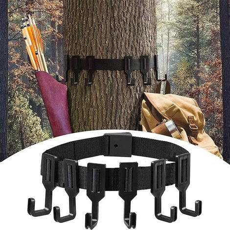 Supports de sangle pour miradors, Supports d'arc pour miradors, Accessoires de chasse avec crochets multiples pour miradors, Support de sangle pour miradors à 6 crochets