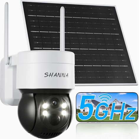 [5G & 2.4G] Wireless Solar Outdoor Camera, 7800mAh Battery and 6W Solar Panel, Wireless WiFi Outdoor Solar Camera with AI Human Detection, Color Night Vision, Two-Way Audio, Cloud (1/5)