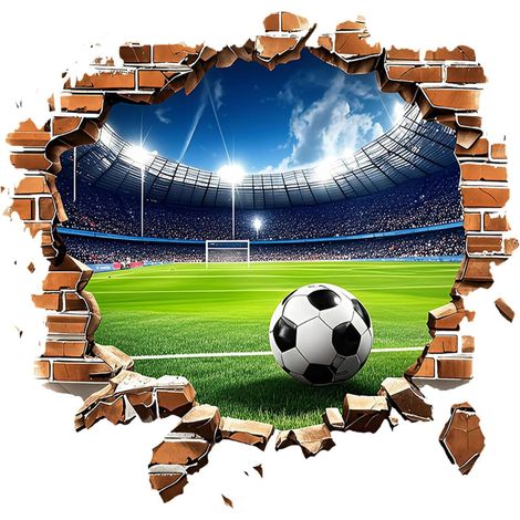 Autocollant Mural Football Stickers Muraux Stade de Foot 3D (1/5)