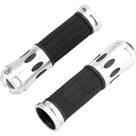 Poignées antidérapantes universelles 22mm pour guidon moto, accessoire de modification argenté (1/5)