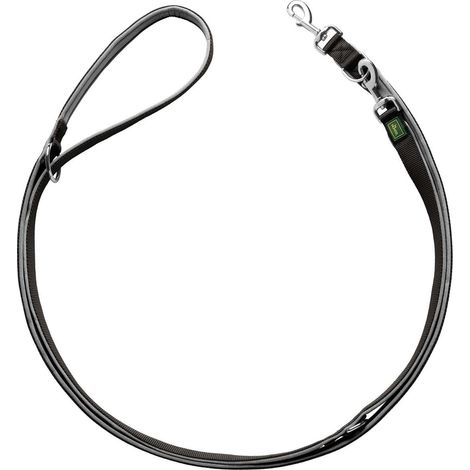Guinzaglio da passeggio regolabile Neopren 25/200Nylon nero/Neopren grigio