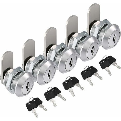 Serrures de Sécurité 16mm , 12PCS Serrure de Tiroir Cabinet avec 24 Clés Verrou, Serrures de Boîte aux Lettres, Serrure Batteuse Cylindre (1/5)