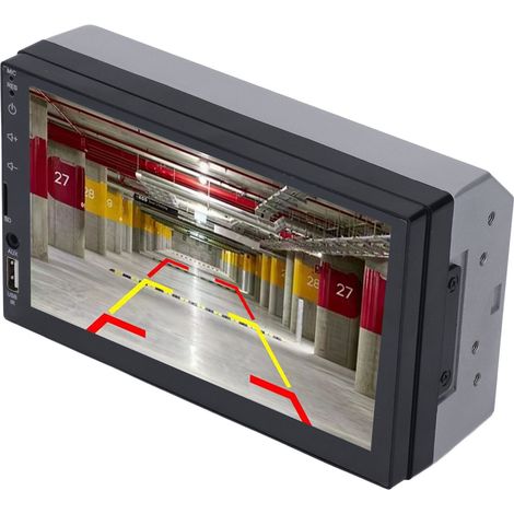 Autoradio double DIN avec lecteur MP5, Bluetooth, radio FM, écran tactile HD 7 pouces, port AUX, USB 2.0 et puce DSP. (1/5)
