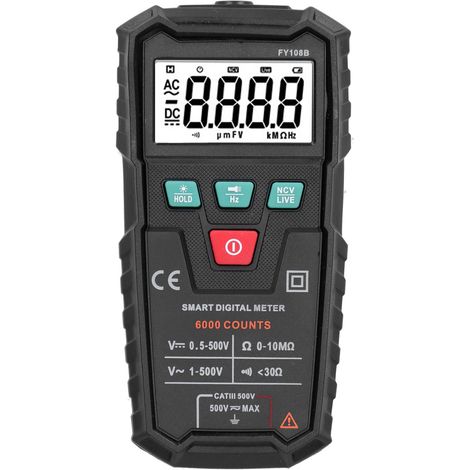 Multimètre numérique entièrement automatique pour testeur de tension et de résistance AC/DC, destiné aux électriciens (FY108B). (1/5)