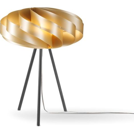 Lampada Da Scrivania Moderna Flat Polilux ® New Gold E Metallo 1 Luce E27 (1/2)