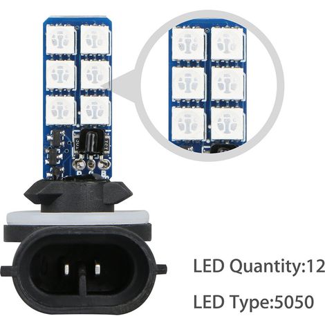 phares antibrouillard, phares avant et phares de voiture à LED RGB 12 V avec télécommande (1/5)