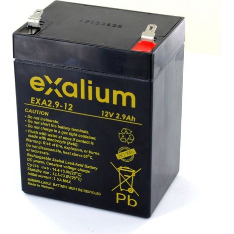 Batterie Plomb 12V 2.9Ah EXALIUM (79X56X99) (EXA2.9-12)