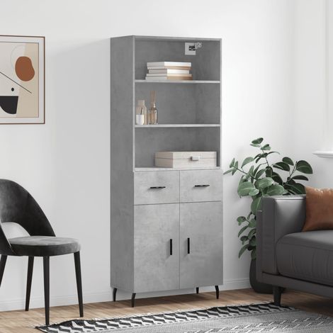 Highboard Betongrau 69,5x34x180 cm Holzwerkstoff vidaXL (1/5)