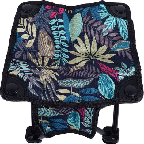 Tabouret Pliant de Randonnée Léger en Toile Imperméable, Design Compact pour Camping Pêche Plage Jardin, avec Sac de Rangement Portable, Bleu