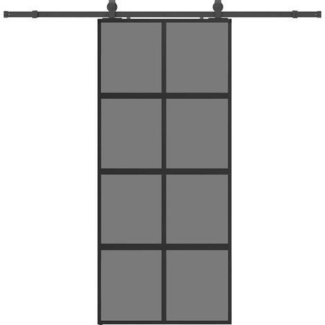 Maison Exclusive - Schiebetür mit Beschlag Schwarz 90x205 cm Hart