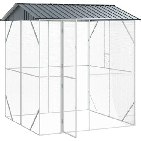 Cage pour oiseaux Anthracite 215 x 208 x 247 cm Acier galvanisé (1/5)