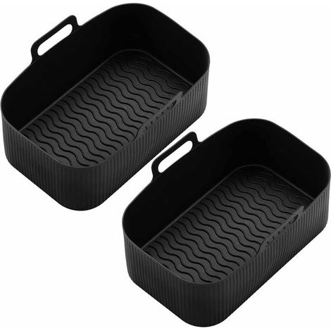 2-teiliges wiederverwendbares Zubehörset für Heißluftfritteusen, Heißluftfritteusenform, spülmaschinenfest, Zubehör für Doppel-Heißluftfritteusen, Silikonform-Zubehör für Fritteuse, Backofen, Mikrowel (1/5)