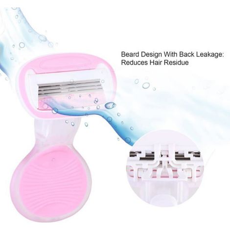 Lame de rasage réutilisable pour femmes avec boîte de rangement pratique idéale pour voyages et usage quotidien couleur rose (1/4)