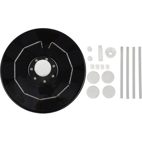 Fontaine à oiseaux solaire 3.5W avec pompe et lumières LED RGB colorées pour bassin, jardin, piscine extérieure ou aquarium (1/5)