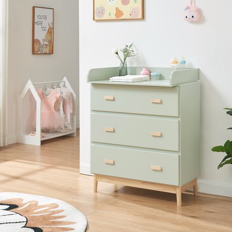 Wickelkommode Sarievn mit Wickelauflage 100x80x53 cm Mintgrün [en.casa] (1/5)