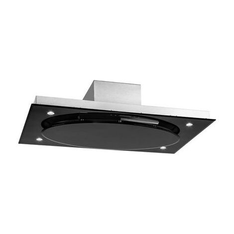 Klarstein – Hotte aspirante plafond 120cm 647 m³/h 380W – Aspiration 360° – Panneau tactile – 4 spots LED intégrés (1/5)