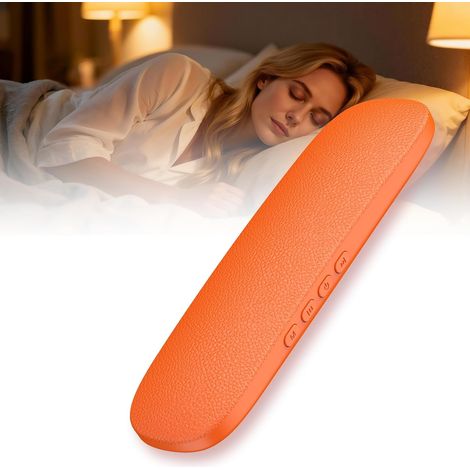 Cuscino con altoparlante a conduzione ossea, ultra sottile, non intrauricolare, ideale per chi dorme sul fianco, per i viaggi e per generare rumore bianco (arancione) (1/5)