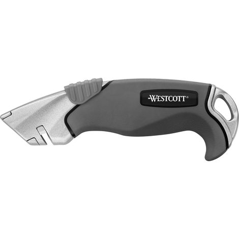 Westcott E-84023 00 Cutter Alluminium Alloy, corpo in plastica, impugnatura Softgrip, larghezza lame 18 mm, grigio/nero (1/2)