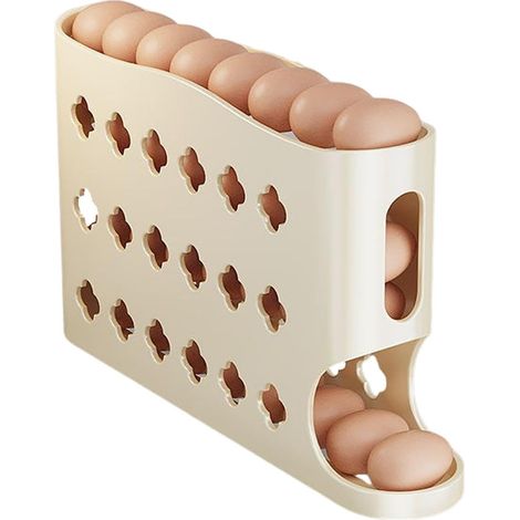Boîte de rangement pour œufs coulissante, distributeur de porte-œufs, rangement automatique pour œufs, organisateur d'œufs à 4 niveaux, conteneur de rangement pour œufs (1/5)