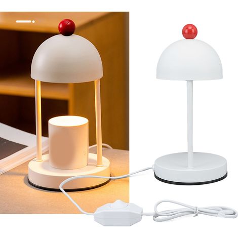 Lampe de table vintage parfumée avec bougie à huile essentielle, brûleur de bougie à intensité variable, décoration de chevet/chambre, lampe parfumée blanche aux normes européennes (1/5)
