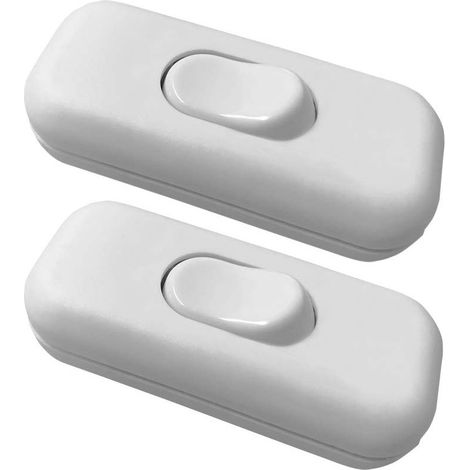 2pcs 6A 250V Double Pole Rocker Switch Toggle Switch Dimmer/Light Switch White (1/5)