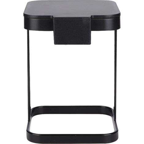 Poubelle de bureau mini, corbeille à déchets de table, recyclage des sacs plastiques, modèle noir en fer de 12x13.8x16.5cm, livrée 1 unité. (1/5)