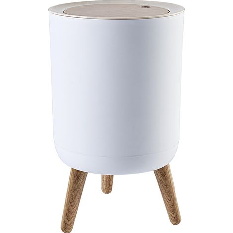 Cestino per rifiuti, cestino per rifiuti da 7 litri/1,8 galloni con coperchio a pressione, cestino per rifiuti in stile nordico moderno, cestino per rifiuti in plastica per cucina, bagno, camera da le (1/5)