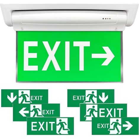 Lampe de éclairage LED, secours permanente, étanche IP30, lampe de signalisation de secours avec batterie 3h (1/5)