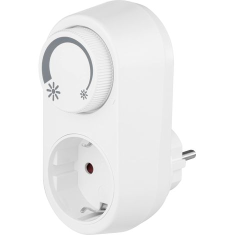 REV Atenuador, adaptador de atenuación LED con toma de 1 vía, control de brillo, blanco