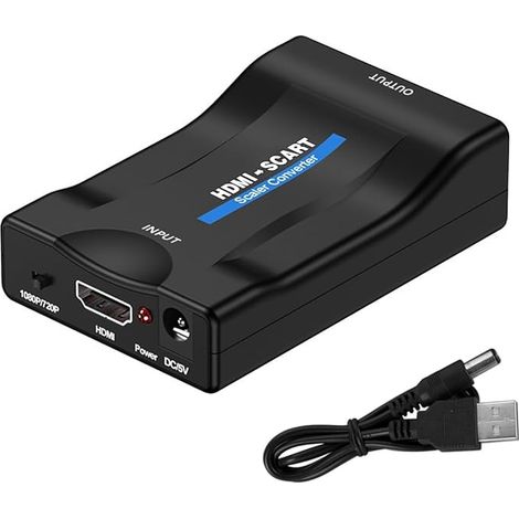 hdmi vers scart Adaptateur,convertisseur hdmi vers peritel,Adaptateur Audio VidéO Hdmi vers PéRitel Prenant en Charge La Sortie TV Ntsc/Pal (1/5)