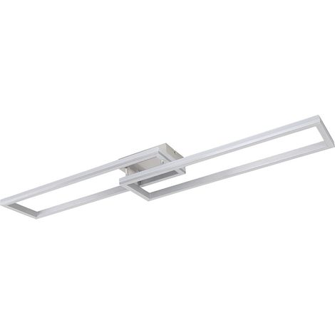 Plafonnier semi-encastré à LED intégré, gris argenté, 2 LED à intensité variable, 2 700-6 500 K, télécommande et minuterie. (1/5)