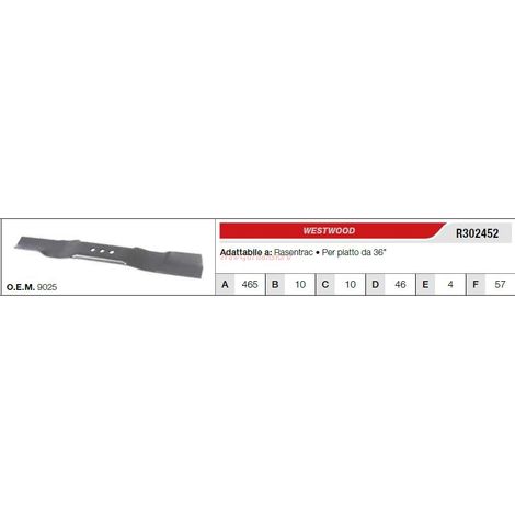 Lama WESTWOOD trattorino tagliaerba rasaerba tosaerba RASENTRAC R302452