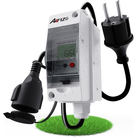 Compteur électrique numérique mobile 230 V, appareil de mesure KWH mobile, prise de contact de protection et raccord de contact de protection, câble de tuyau en caoutchouc portable pour (1/5)