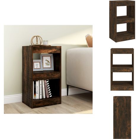The Living Store Bibliothèque/Séparateur de pièce Chêne fumé 40x30x72 cm - Étagère de rangement (1/5)