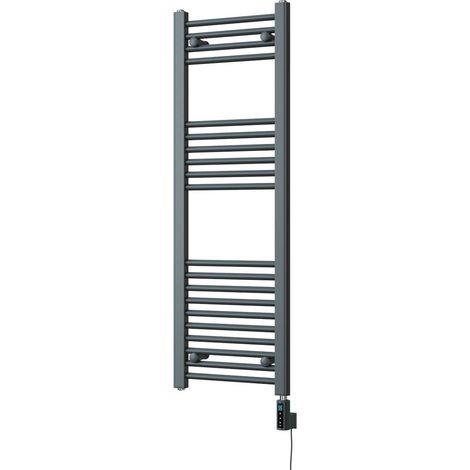 Zennor - Anthracite Electric Towel Rail H1200mm x W400mm Straight 400w Thermostatic WIFI (1/3)