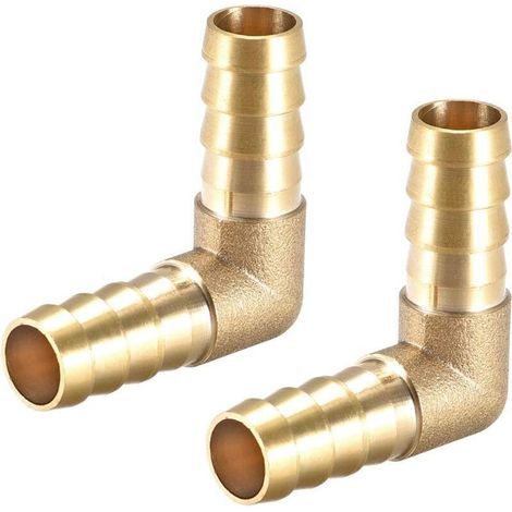 Raccord de tuyauterie en laiton cannelé de 12 mm, coude à 90°, adaptateur de tuyau (lot de 2) (1/3)