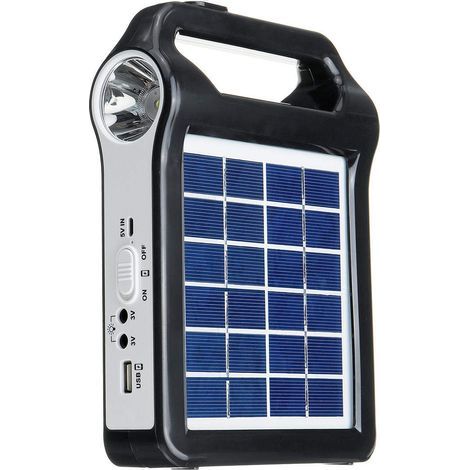 6V rechargeable portable solar power storage generator system, without USB cable. (1/5)