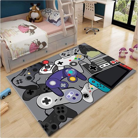(Stil 2,80 120 cm) Spielkonsolen-Musterteppich Grau Schwarz Mod (1/4)