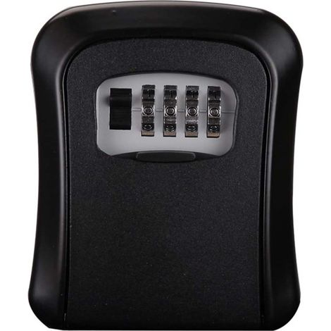 Coffre-fort à clés mural 4 chiffres réinitialisable étanche sécurisé pour maison hôtel école bureau intérieur ou extérieur – 2 pcs Noir (1/5)