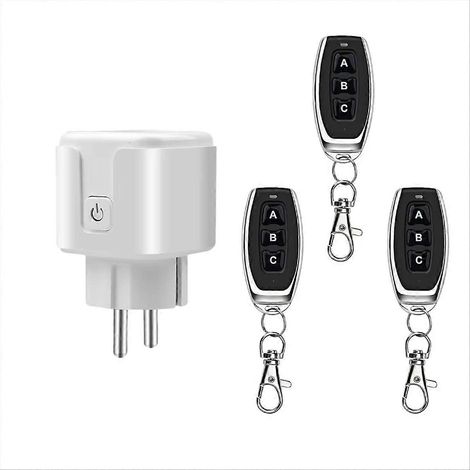 Interrupteur sans fil 433 MHz avec télécommande, mini prise européenne 220 V 16 A pour ventilateurs et lampes, économe en énergie (1/5)