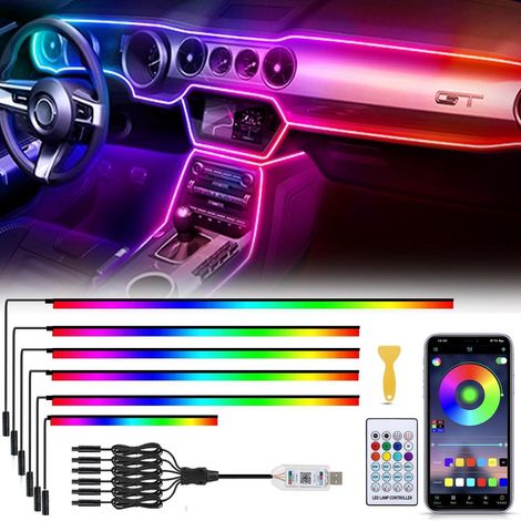 Auto Ambientebeleuchtung 6-in-1 RGB LED Innenbeleuchtung mit App-Steuerung (1/5)
