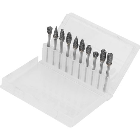 Ortviai Fraise rotative en acier au tungstène – 10 pièces, double coupe, pour métal et usinage (1/5)