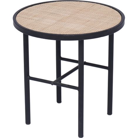 Nordlys - Table Appoint Bout de Canape Meuble Industriel Rond