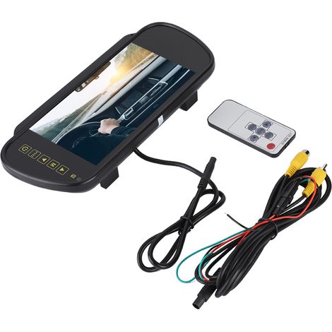 Écran de rétroviseur 7 pouces avec caméra de recul - Moniteur LCD pour visionnage arrière